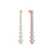Graduated Round Diamond Drop Earrings